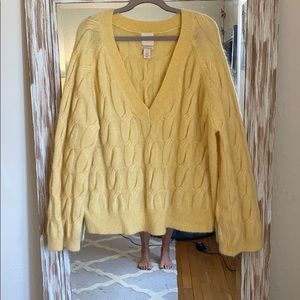 H&M yellow mohair/wool sweater